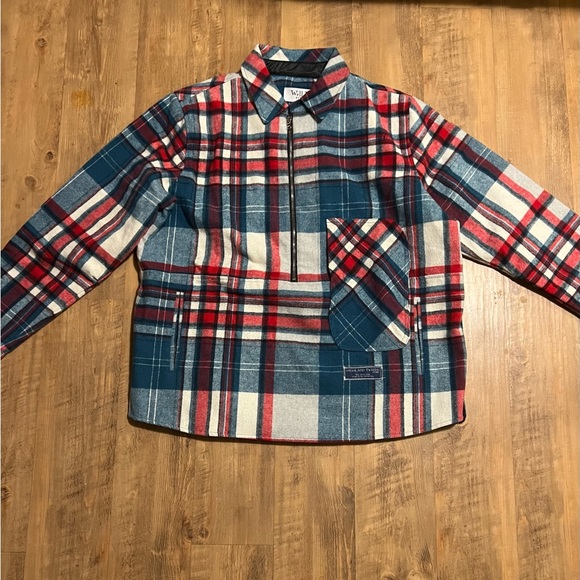 Half zip plaid long-sleeved shirt - Picture 3 of 9